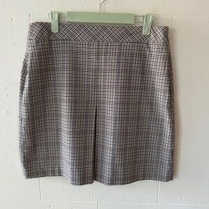 RW&CO. | Beige Houndstooth Mini Skirt | Classic Preppy Academia | Size 10